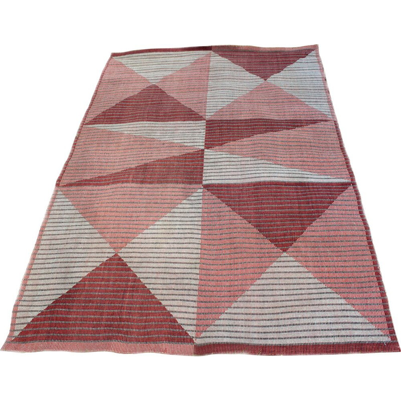 Vintage Czechoslovakian Geometric Carpet, 1960