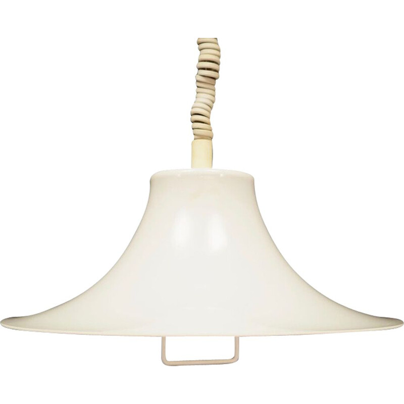 Vintage danish chandelier for Fog & Morup in white plastic 1970