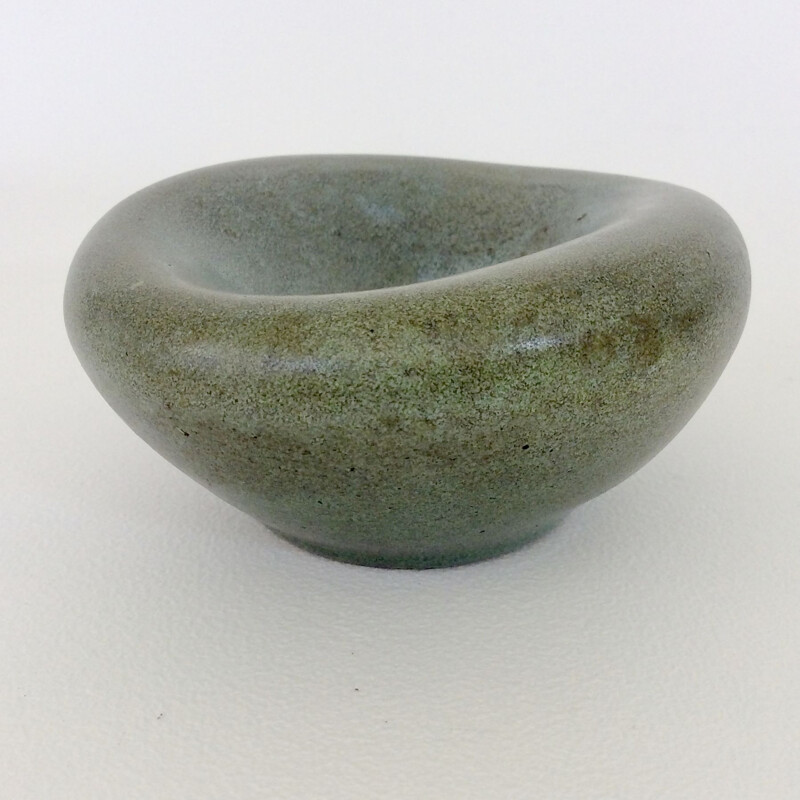 Vintage grey-green ceramic Madoura, France, 1950