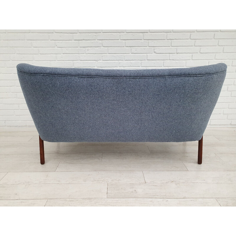 Vintage Danish sofa in light blue fabric by Erhardsen & Andersen 1970s