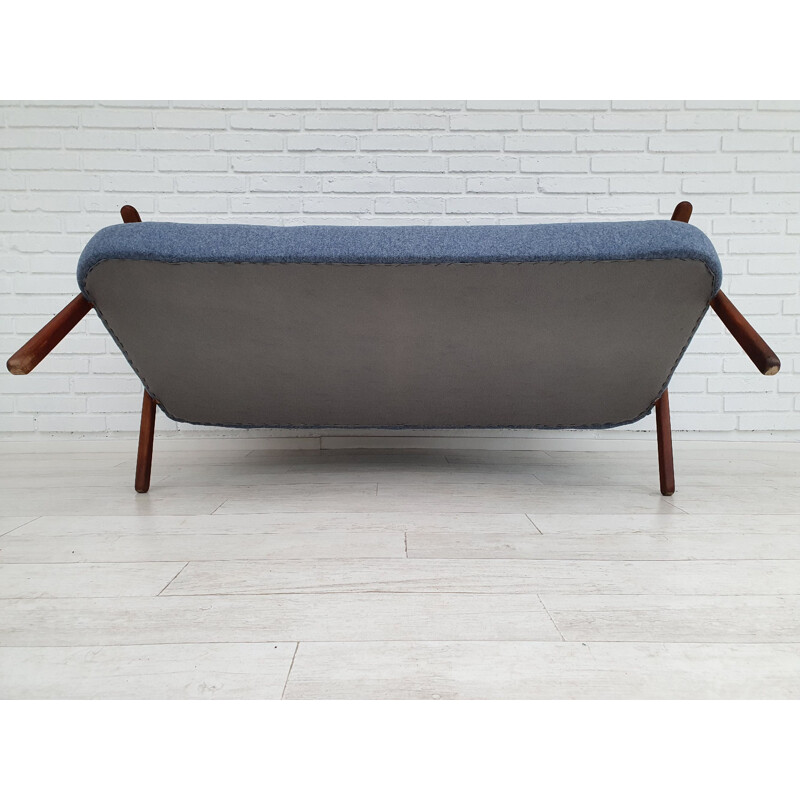 Vintage Danish sofa in light blue fabric by Erhardsen & Andersen 1970s