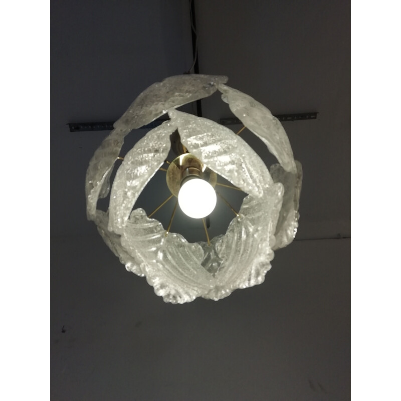 Lampada da soffitto in vetro di Murano vintage