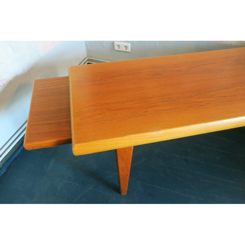 Mesa de café Vintage de teca multifuncional de Johannes Andersen para Trioh, 1960