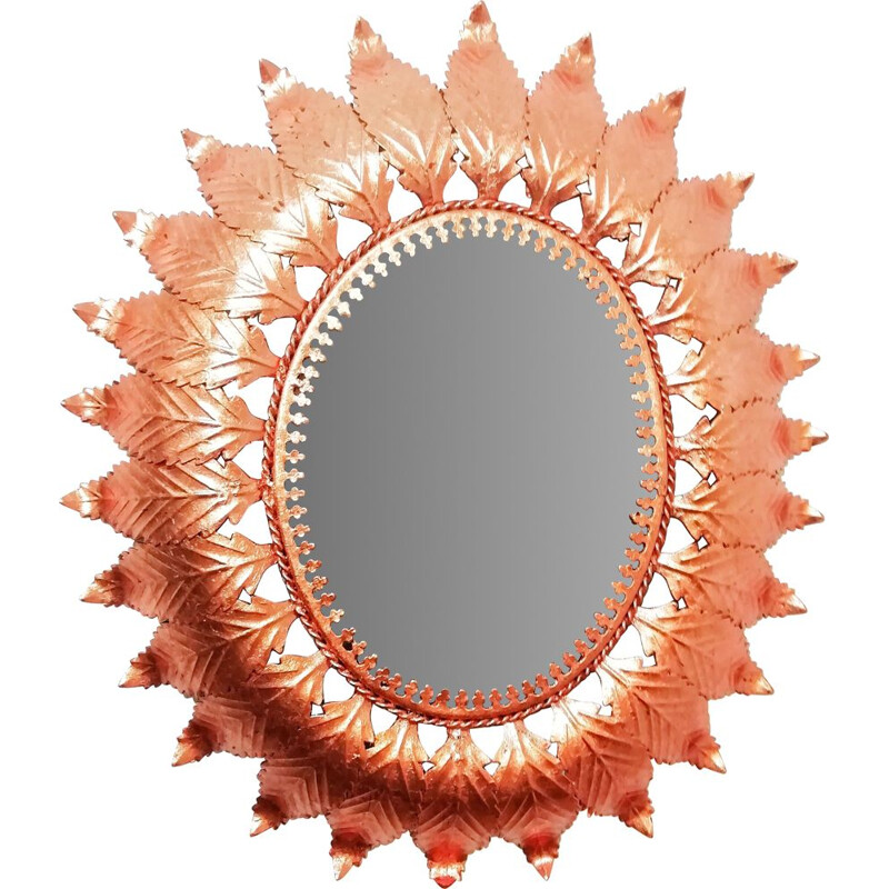 Espejo de sol vintage de hierro forjado