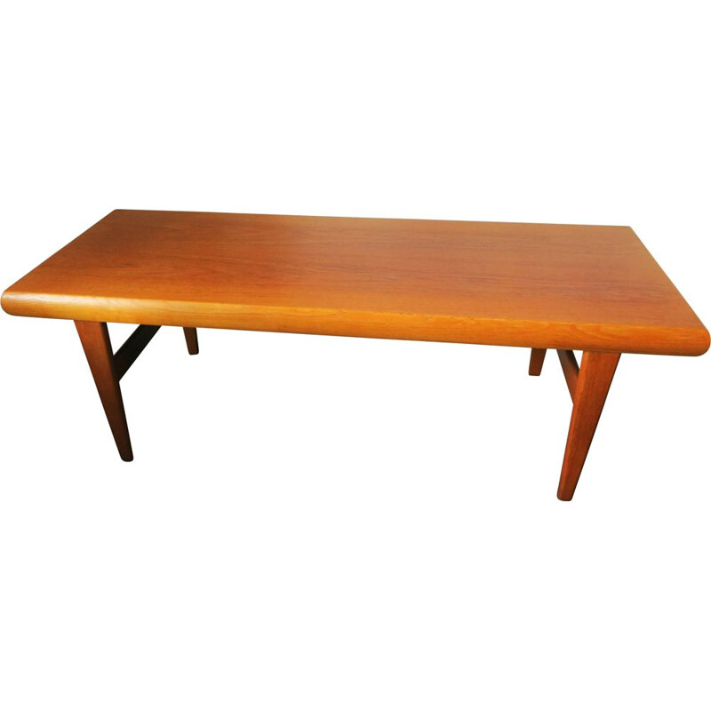 Mesa de centro multifuncional vintage de teca de Johannes Andersen para Trioh, 1960