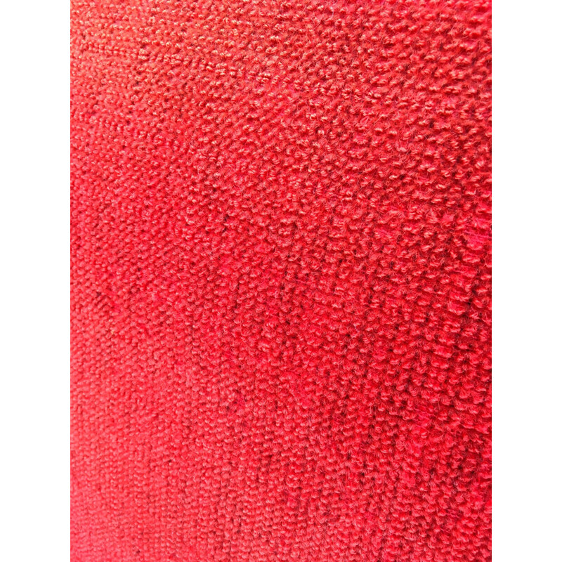Fauteuil vintage Louis Paolozzi en tissu laineux rouge et gris, 1950