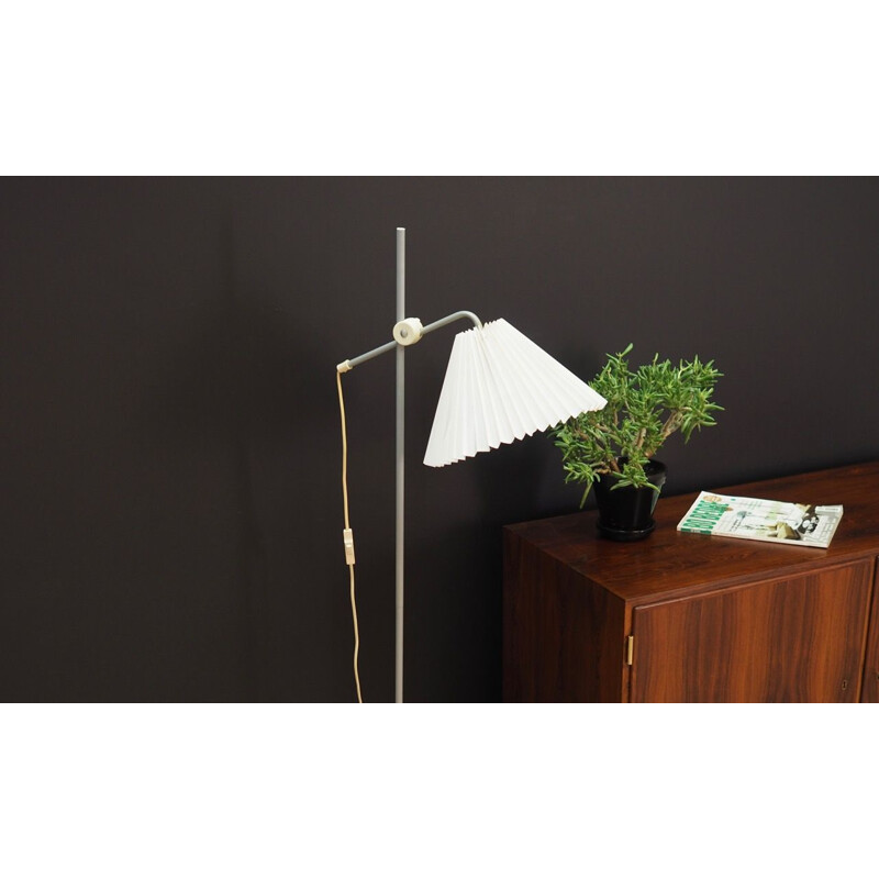 Vintage danish floor lamp in grey metal 1970s