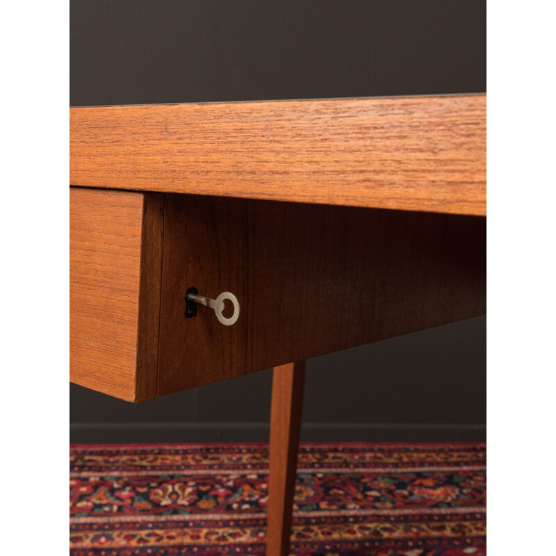 Vintage desk in teak veneer with black formica top by DeWe, 1950s