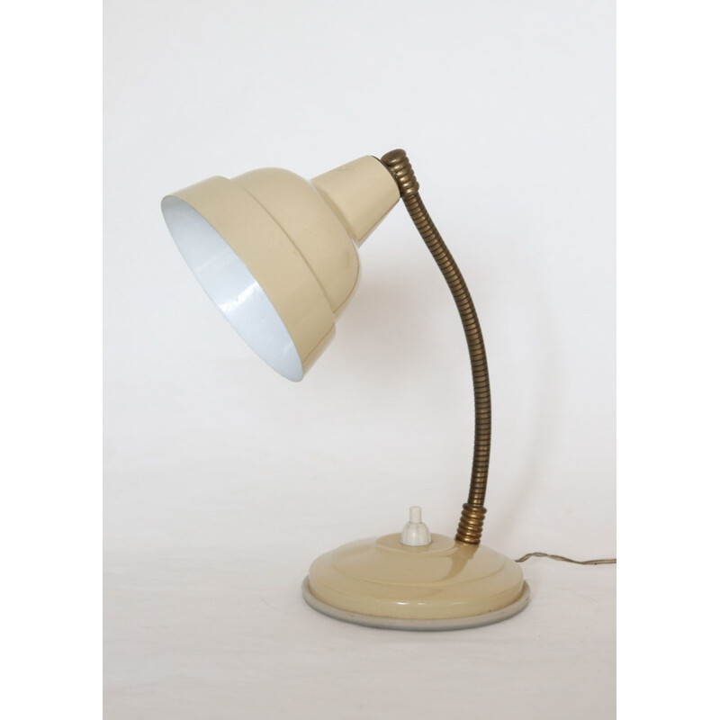 Vintage beige bedside lamp, 1960s