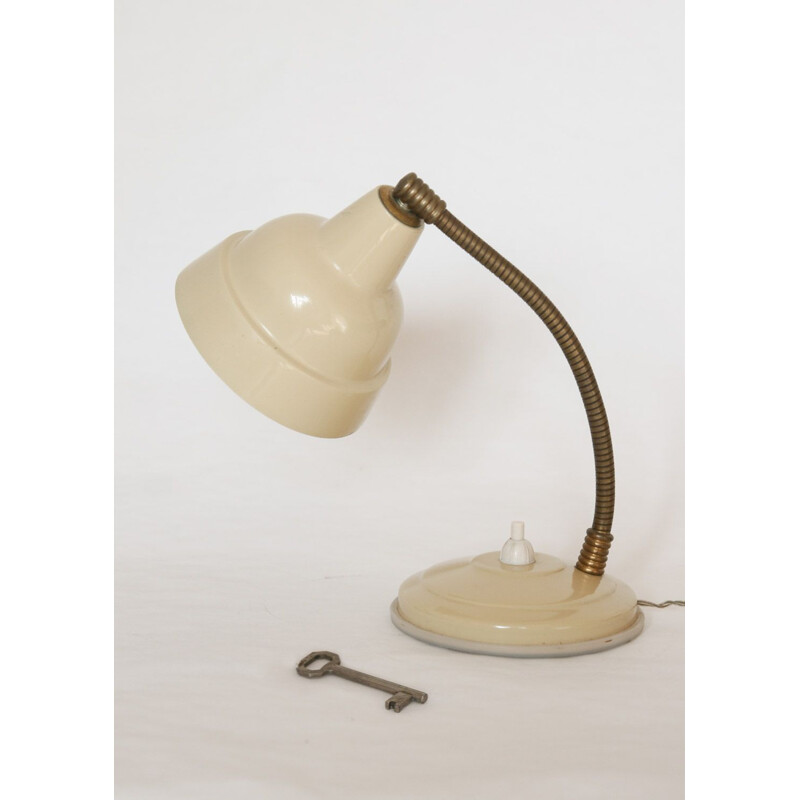 Vintage beige bedside lamp, 1960s