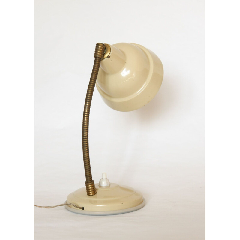 Vintage beige bedside lamp, 1960s