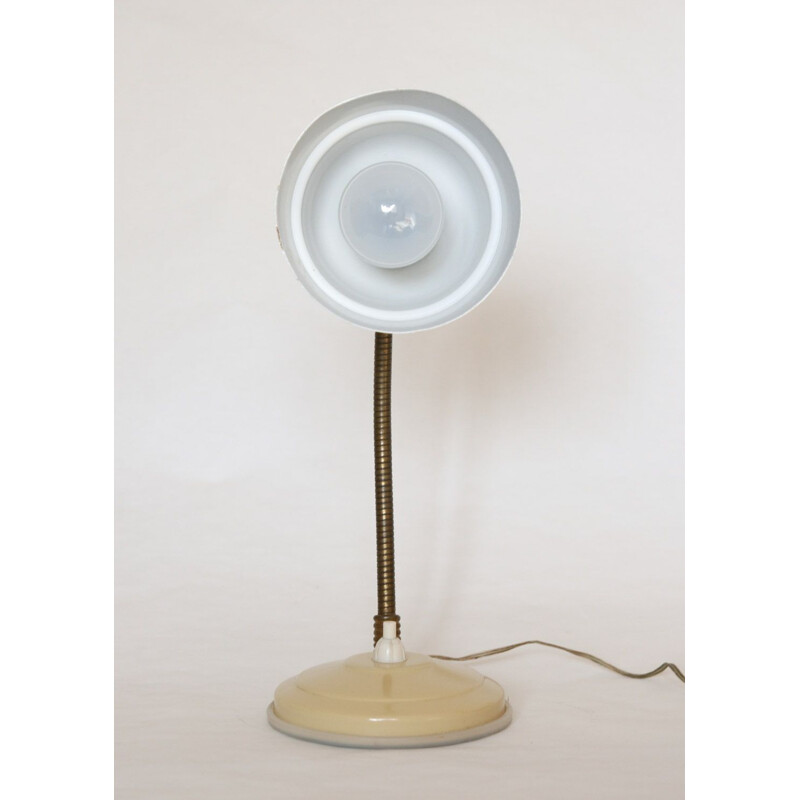 Vintage beige bedside lamp, 1960s