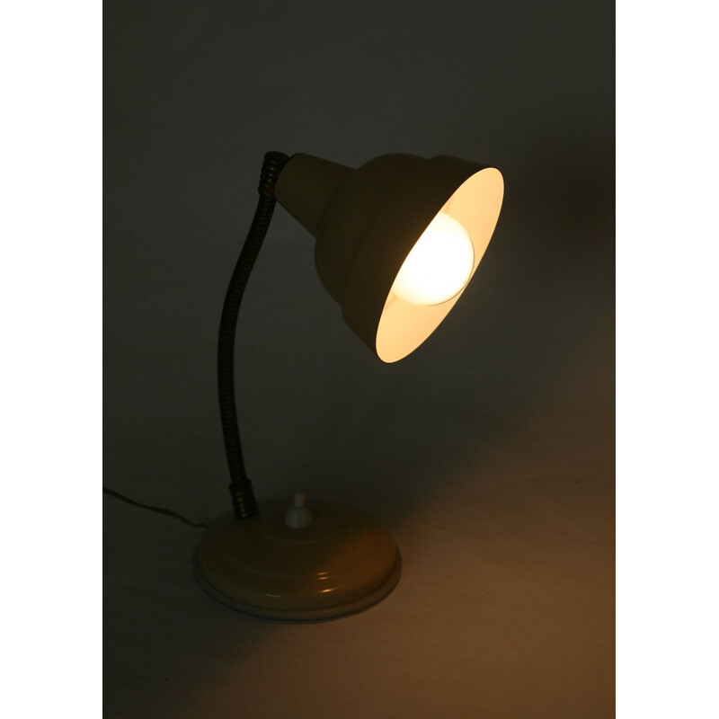 Vintage beige bedside lamp, 1960s