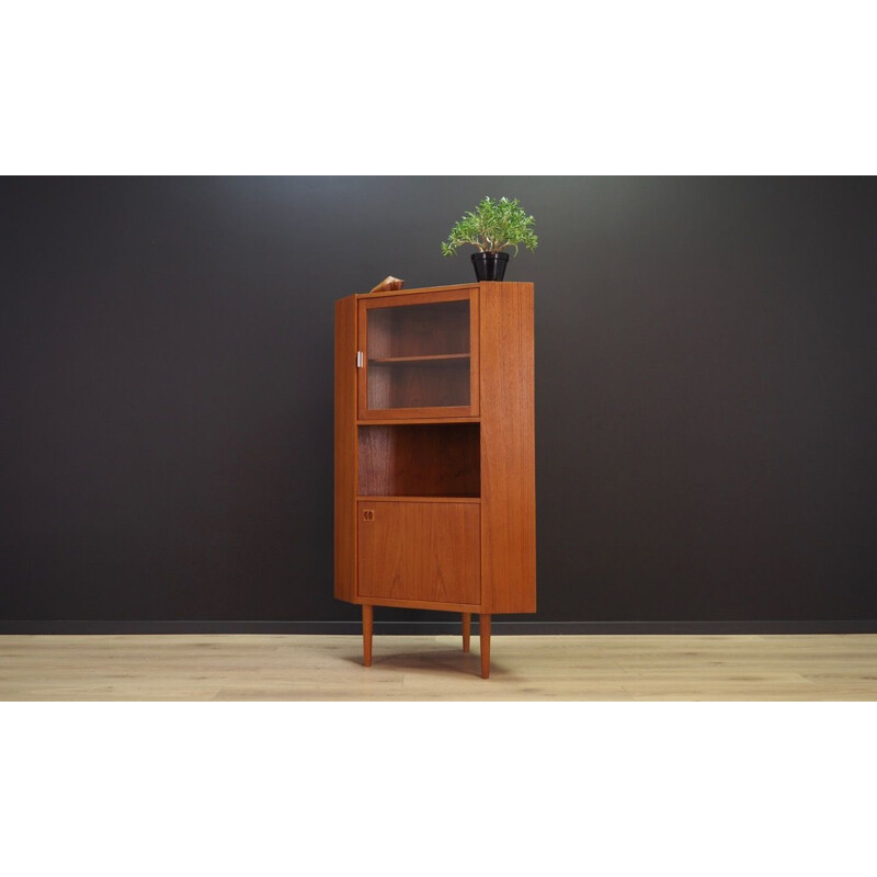 Armoire d'angle vintage en teck, Danemark, 1960-1970