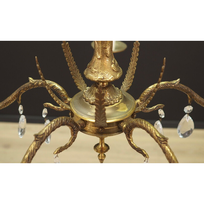 Vintage brass chandelier, 1970s