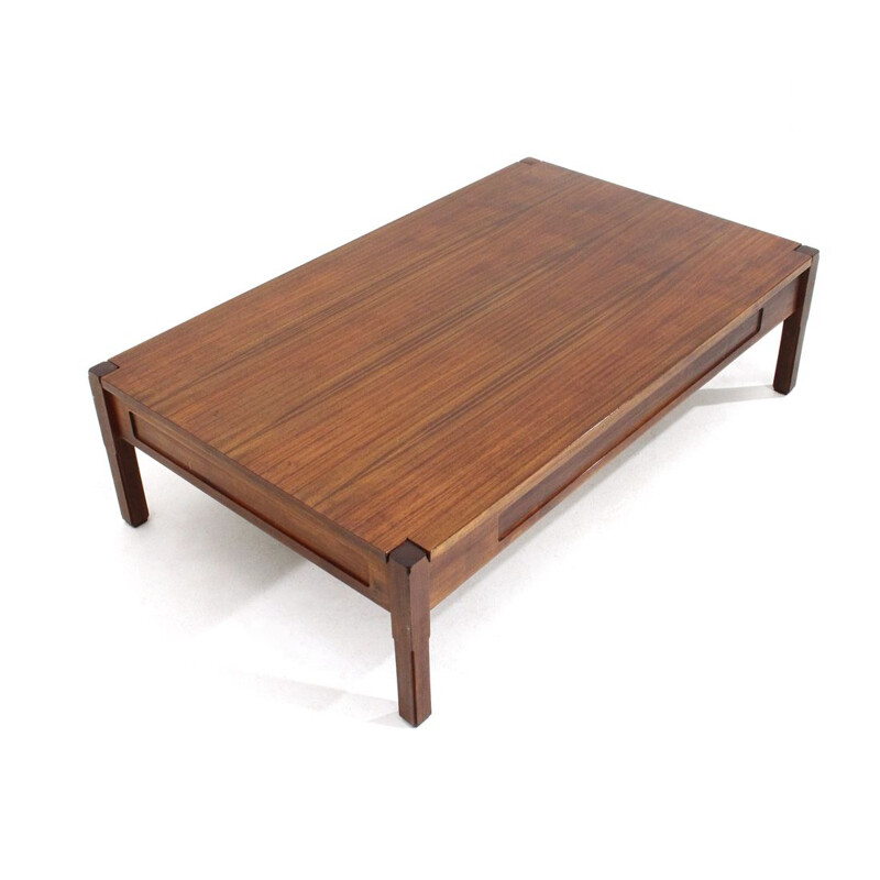 Vintage Big coffee table in wood by Saporiti, 1960s