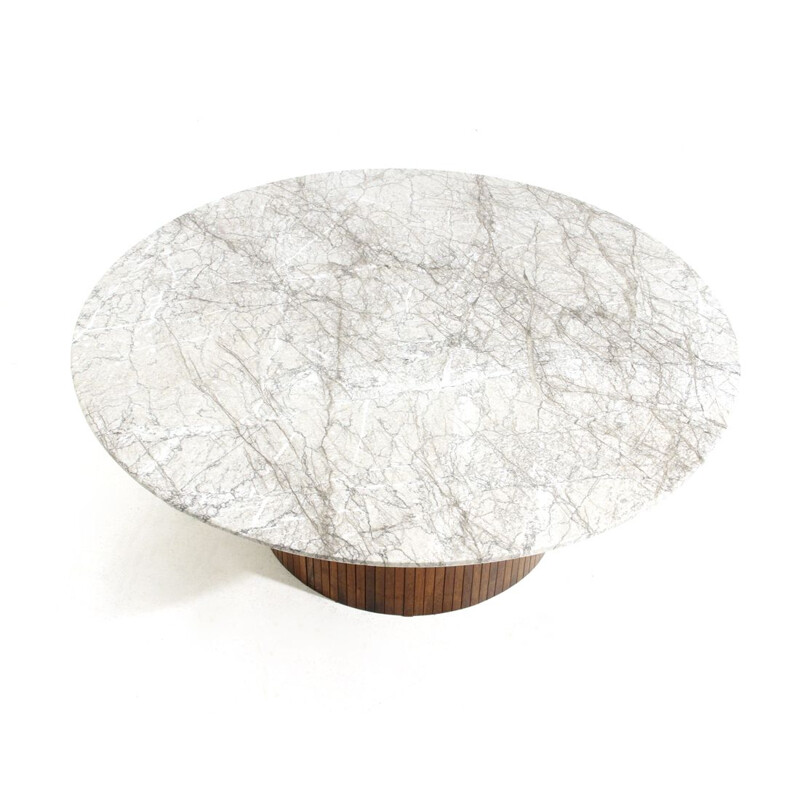 Vintage Coffee table in wood and marble by Umberto Brandigi, 1960s