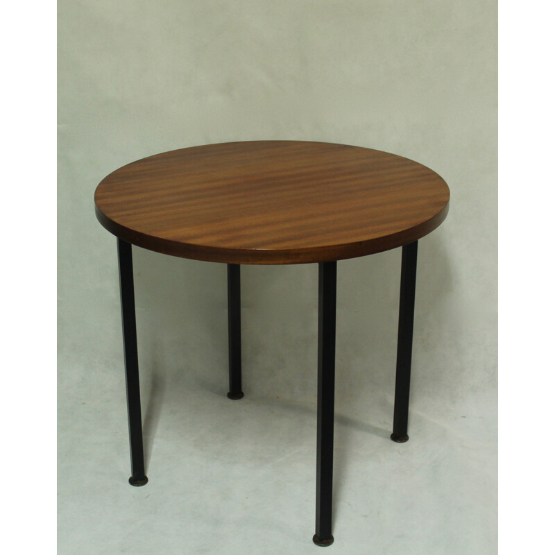 Scandinavische ronde vintage teakhouten salontafel, 1970