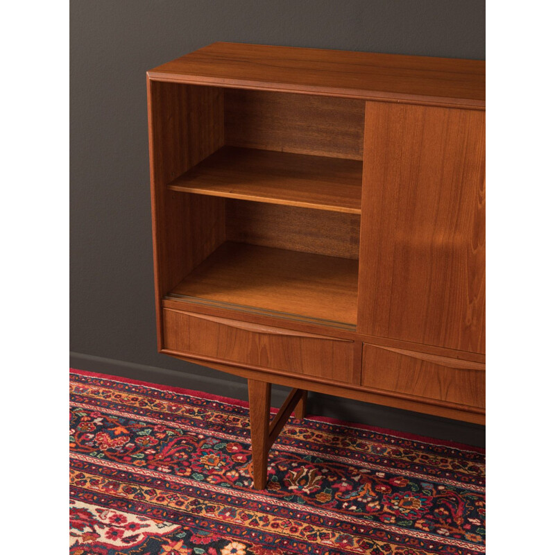 Vintage Scandinavian highboard in teak with 4 slinding doors, 1960s