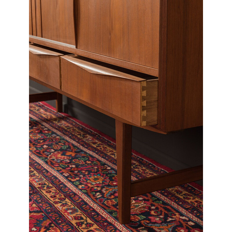 Vintage Scandinavian highboard in teak with 4 slinding doors, 1960s