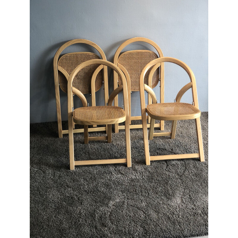 Set of 4 vintage folding chairs by Gigi Sabadin for Crassevig