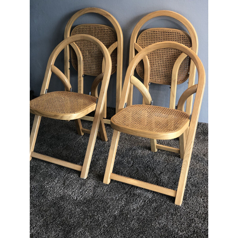 Set of 4 vintage folding chairs by Gigi Sabadin for Crassevig