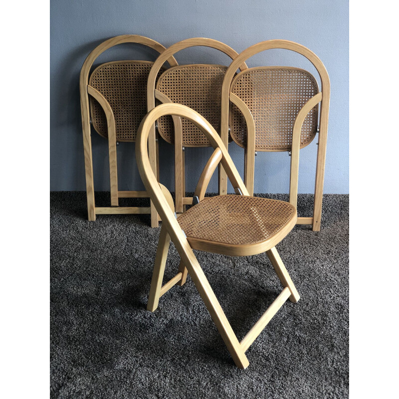 Set of 4 vintage folding chairs by Gigi Sabadin for Crassevig