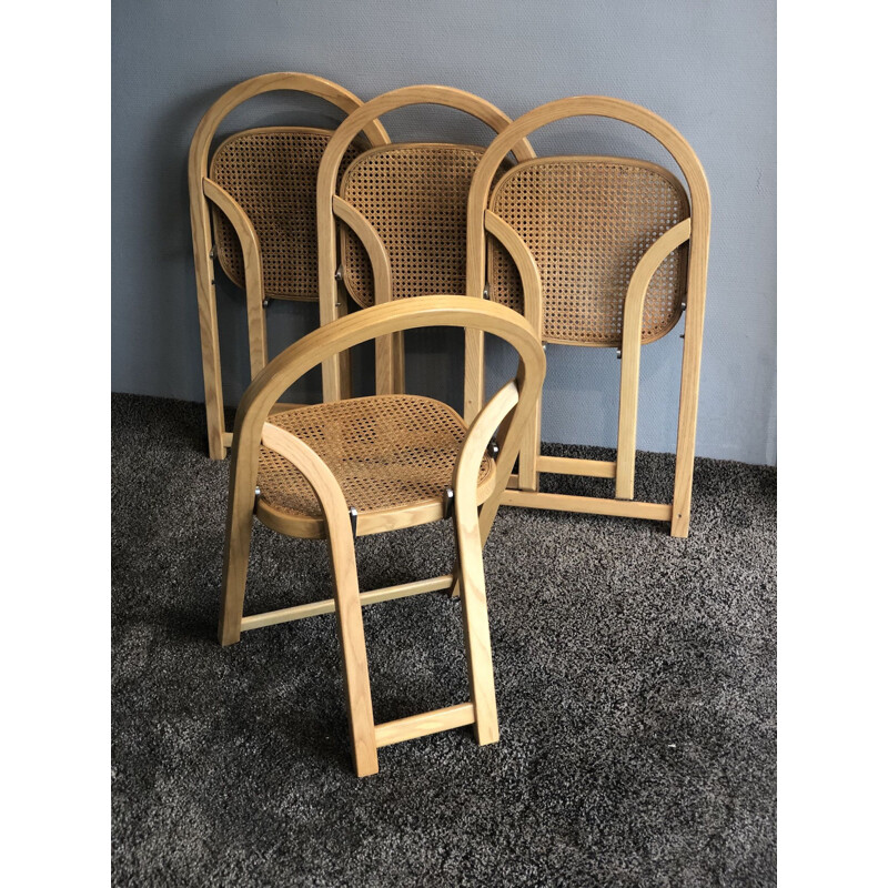 Set of 4 vintage folding chairs by Gigi Sabadin for Crassevig