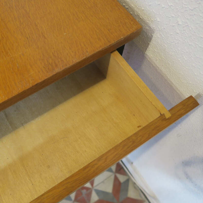 Vintage oak desk by Hitier, 1950