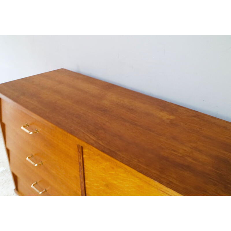 French vintage chest of drawers with cupboard and 4 drawers, 1960