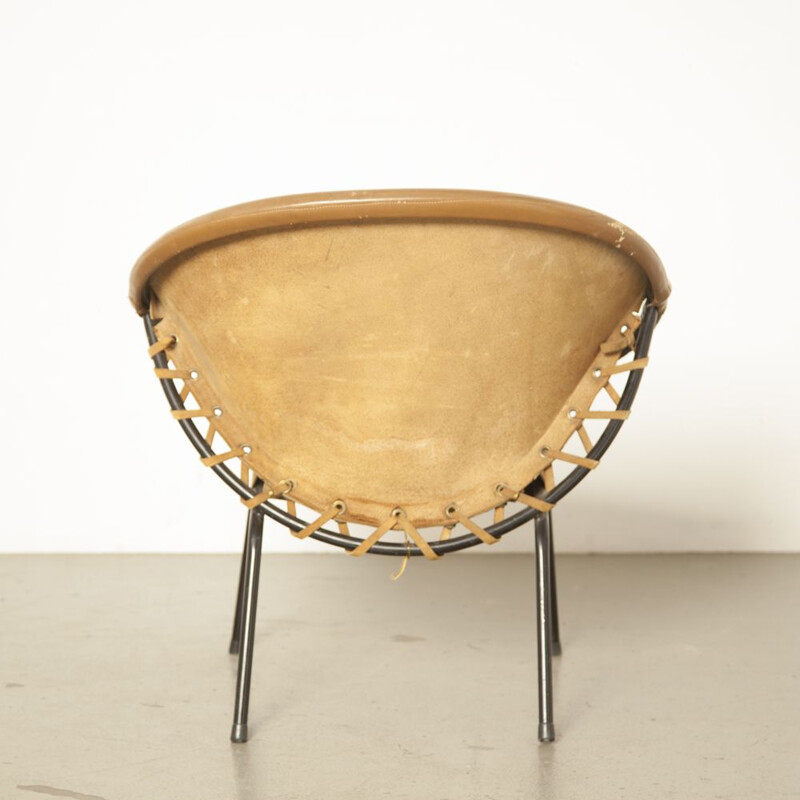 Vintage Circle Balloon chair from Lusch & Co in brown