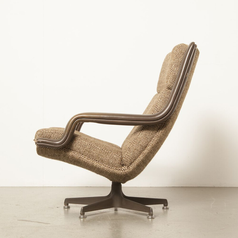 Vintage F140 lounge chair by Geoffrey Harcourt for Artifort in brown