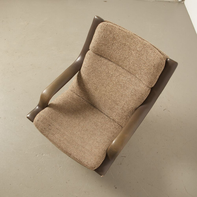 Fauteuil lounge vintage F140 marron de Geoffrey Harcourt pour Artifort