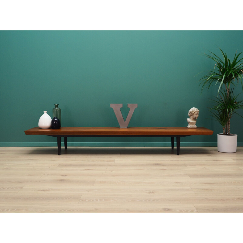 Vintage scandinavian bench in teak veneer 1960-1970s 