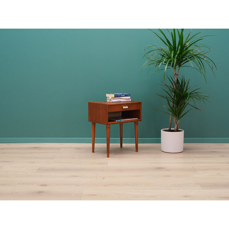 Vintage bedside table in teak veneer, 1960-1970