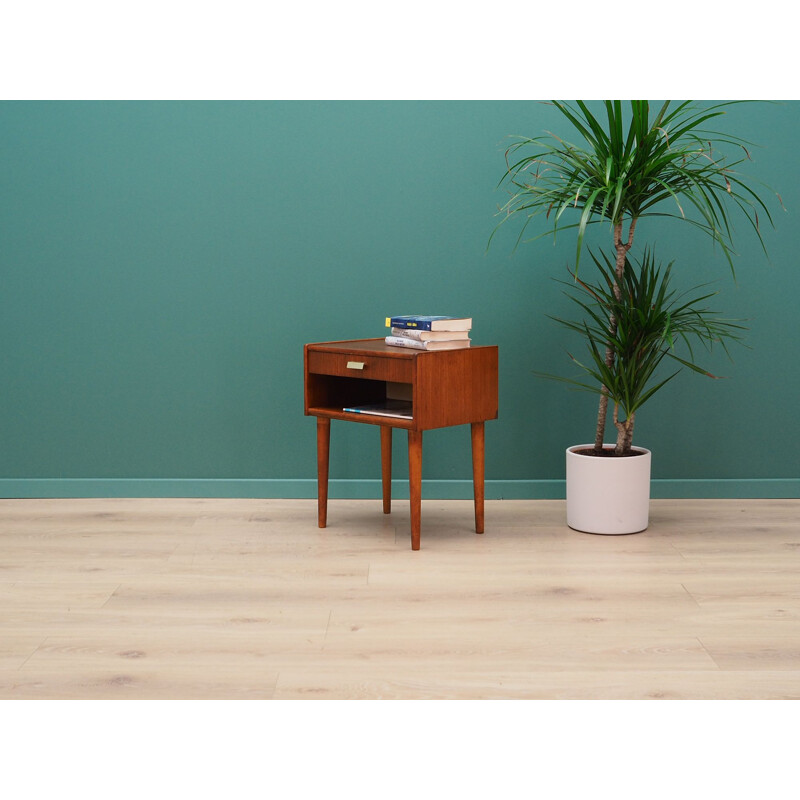 Vintage bedside table in teak veneer, 1960-1970