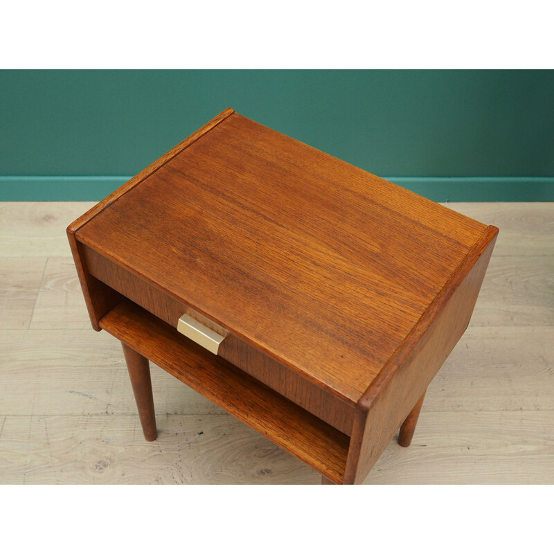 Vintage bedside table in teak veneer, 1960-1970