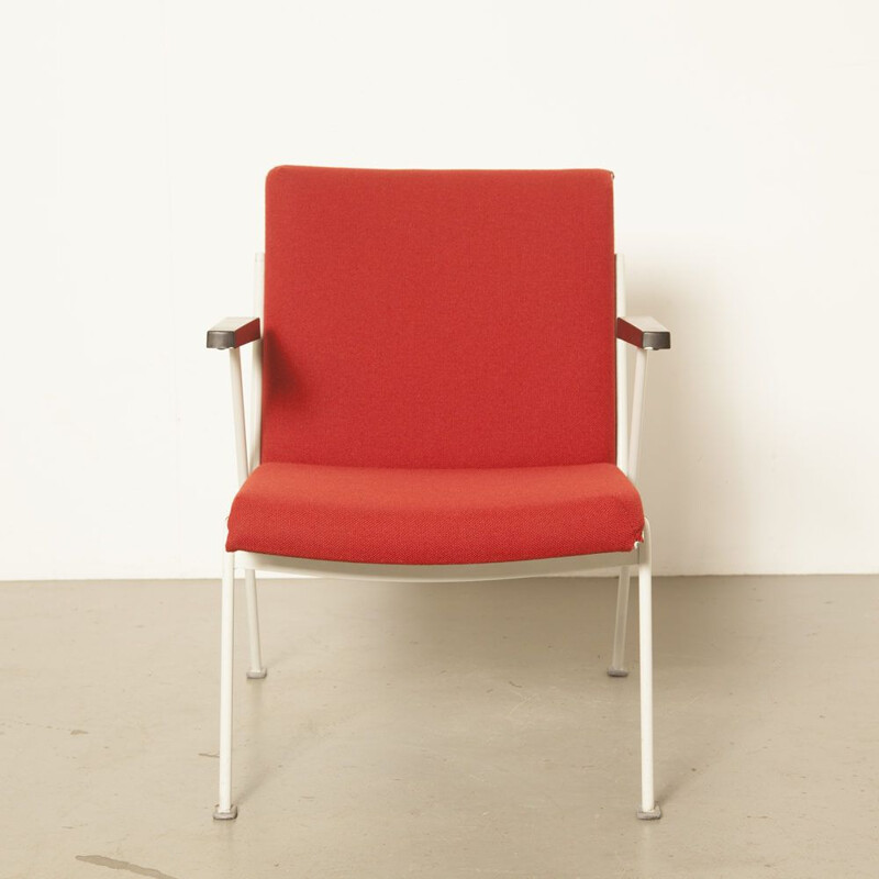 Vintage Oase chair by Wim Rietveld for Ahrend-De Cirkel in red wool