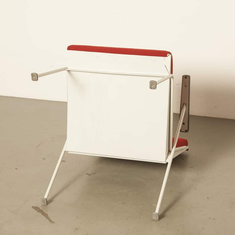 Chaise vintage Oase de Wim Rietveld pour Ahrend-De Cirkel en laine rouge