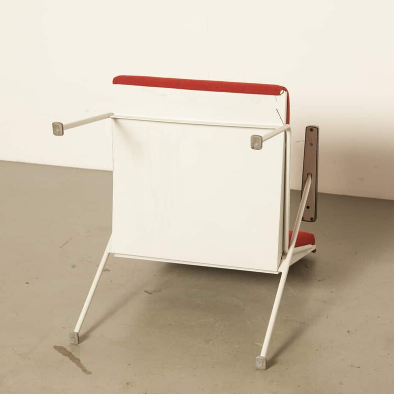 Vintage Oase chair by Wim Rietveld for Ahrend-De Cirkel in red wool