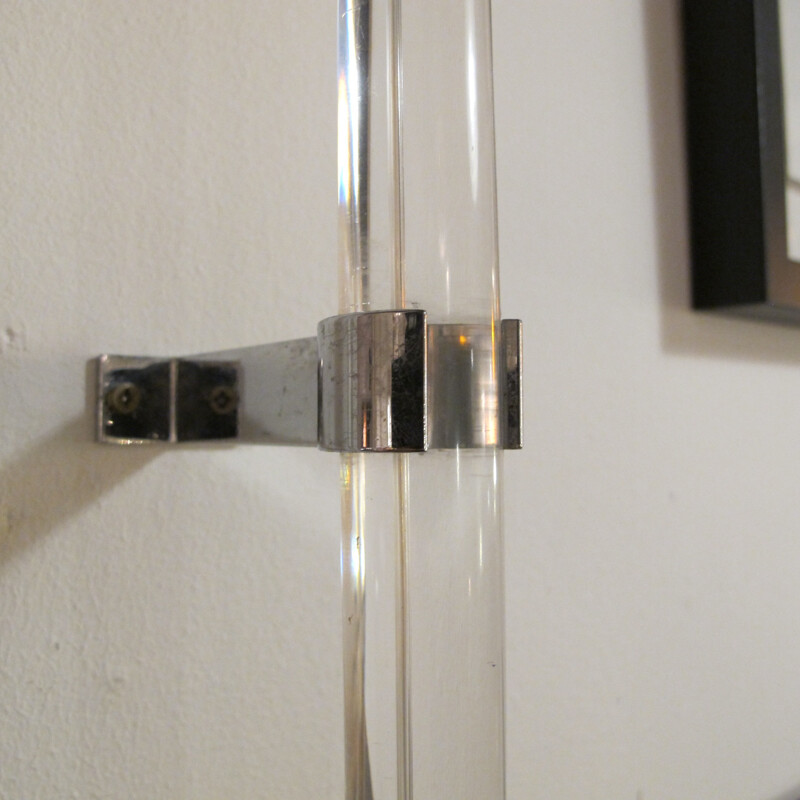 Knoll wall lamp in plexiglass and chromed metal, Peter HAMBURGER - 1970s