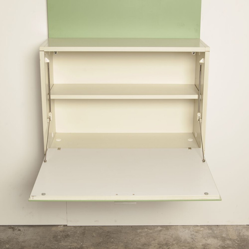 Vintage Japanese or U-series wall unit  bookcase by Cees Braakman for UMS Pastoe in pastel green