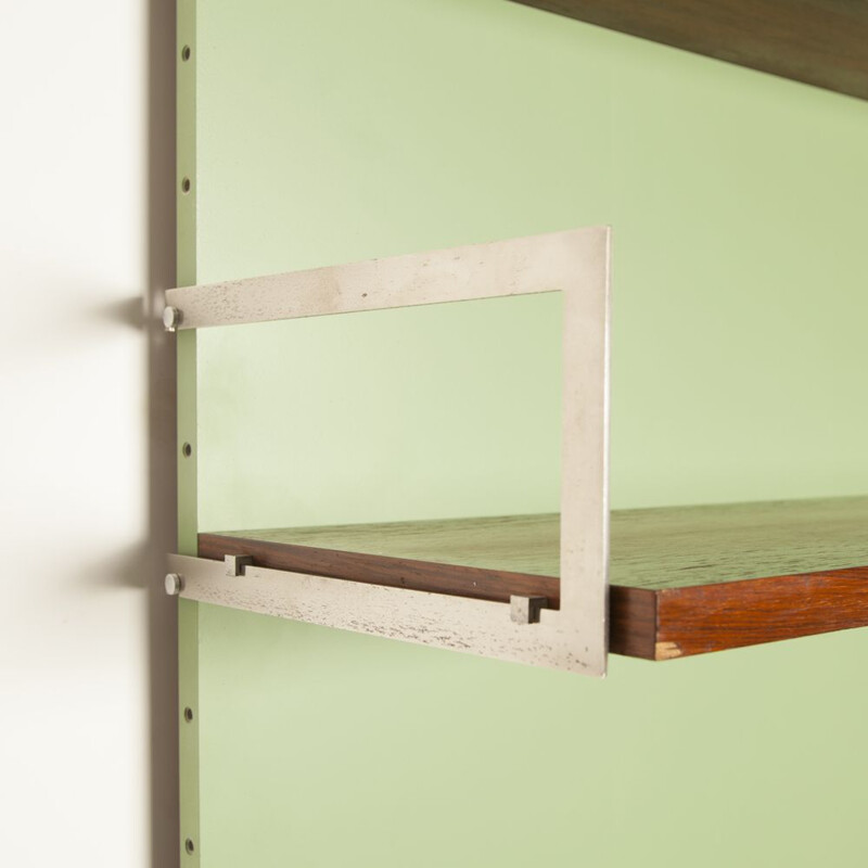 Vintage Japanese or U-series wall unit  bookcase by Cees Braakman for UMS Pastoe in pastel green