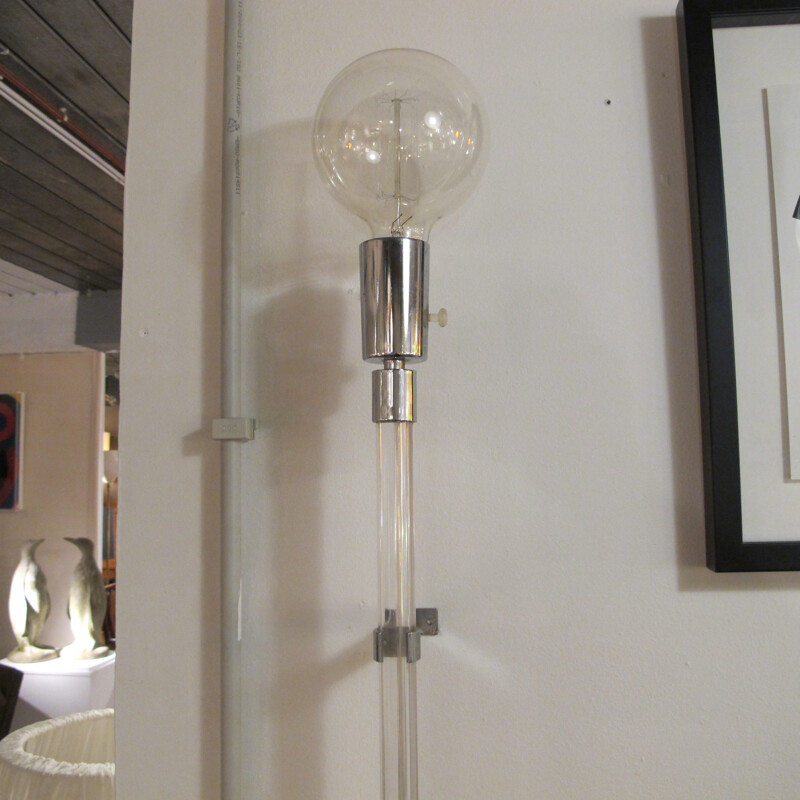Knoll wall lamp in plexiglass and chromed metal, Peter HAMBURGER - 1970s