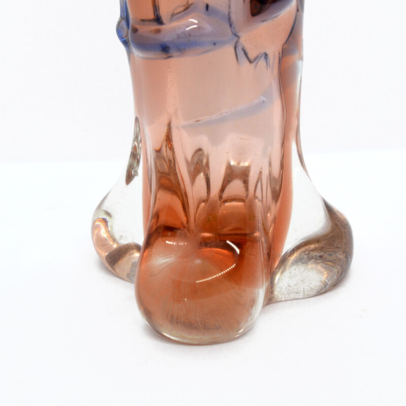 Bohemian glass vintage Niagara vase by Karel Zemek for Mstisov, 1960s