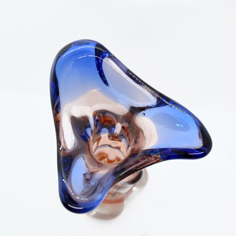 Bohemian glass vintage Niagara vase by Karel Zemek for Mstisov, 1960s