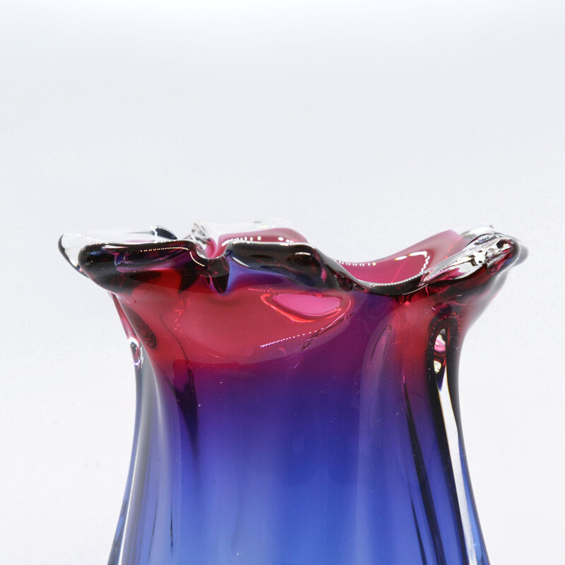 Glass vintage vase by J. Hospodka Chribska Sklarna, Czechoslovakia, 1960s