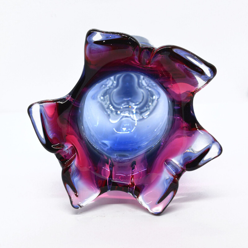 Glass vintage vase by J. Hospodka Chribska Sklarna, Czechoslovakia, 1960s