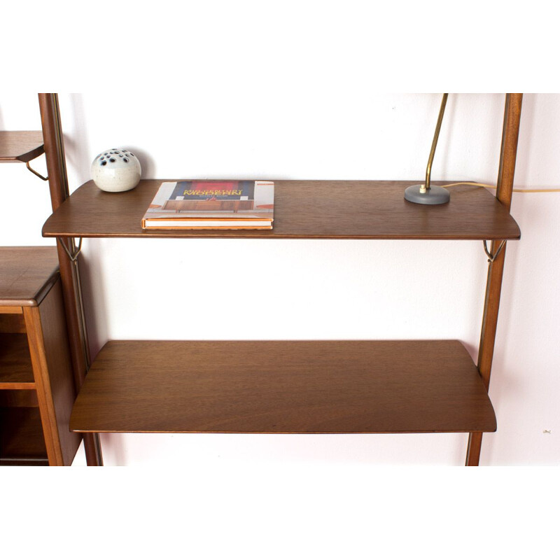 Vintage Fristho shelf by Willian Watting, in teak and brass