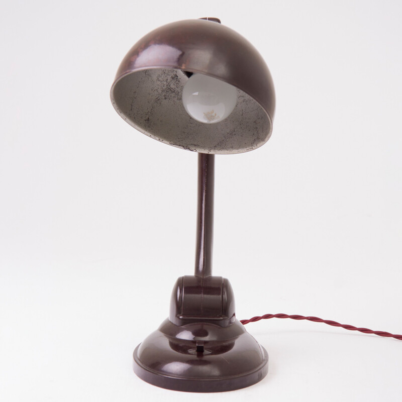 Lámpara de sobremesa vintage británica de baquelita de Eric Kirkman Cole, 1930